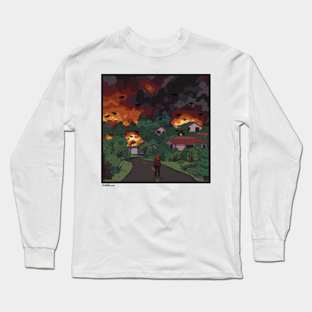 Falling Down Long Sleeve T-Shirt by greenishsapphire